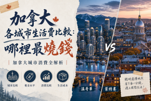 加拿大各城市生活費比較：哪裡最燒錢