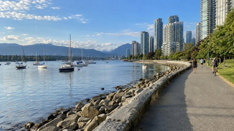 溫哥華海堤步道與海灣景色